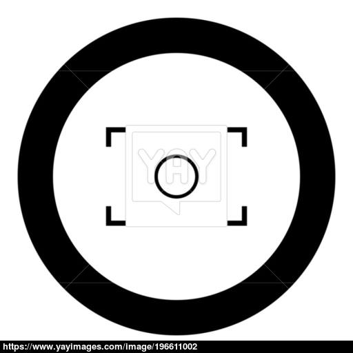 Camera Focus Icon Black Color In Circle Vector