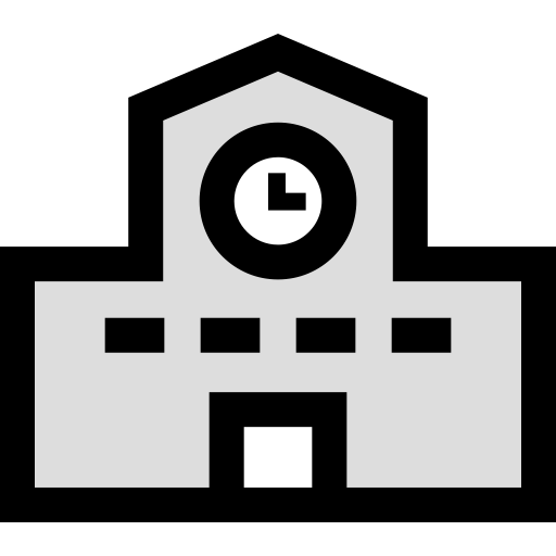 School, Building, Front, Campus Icon