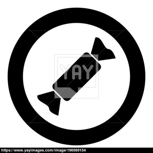 Candy Icon Black Color In Circle Vector