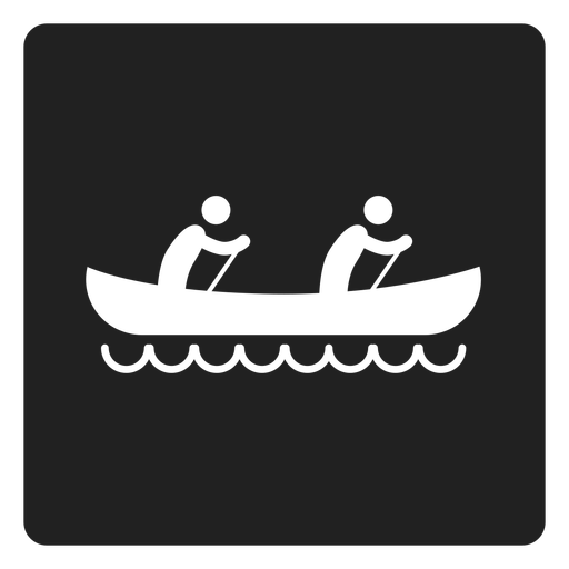 Two Person Kayaking Square Icon