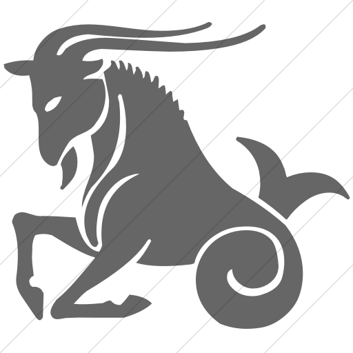 Simple Gray Zodiac Capricorn Icon