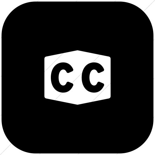 Flat Rounded Square White On Black Foundation Closed