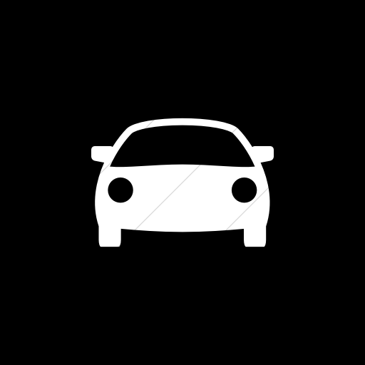 Flat Square White On Black Raphael Car Icon