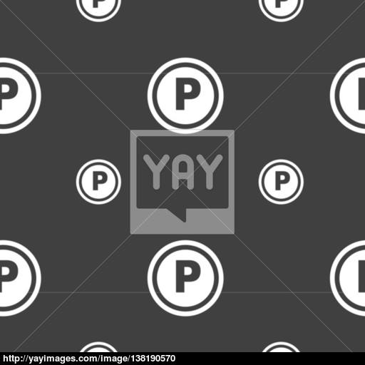 Car Parking Icon Sign Seamless Pattern On A Gray Background