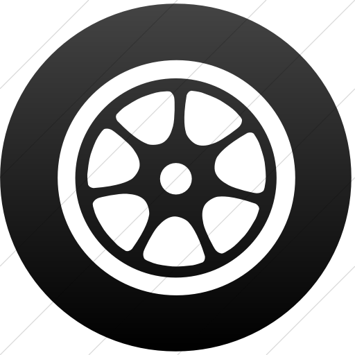 Simple Black Gradient Classica Car Wheel Icon