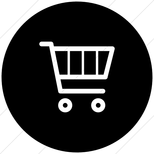 Flat Circle White On Black Broccolidry Shopping Cart Icon