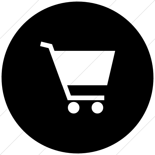 Flat Circle White On Black Classica Shopping Cart Icon