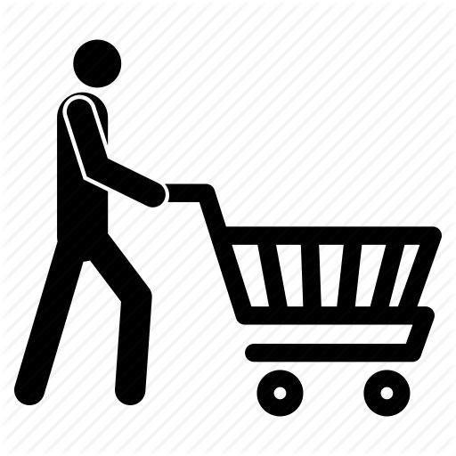 Man With Shopping Cart, Man With Shopping Trolley, Shopping
