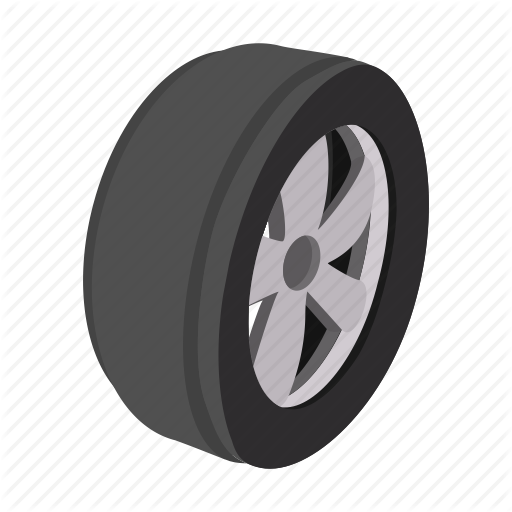 Car, Cartoon, Circle, One, Rubber, Tire, Wheel Icon