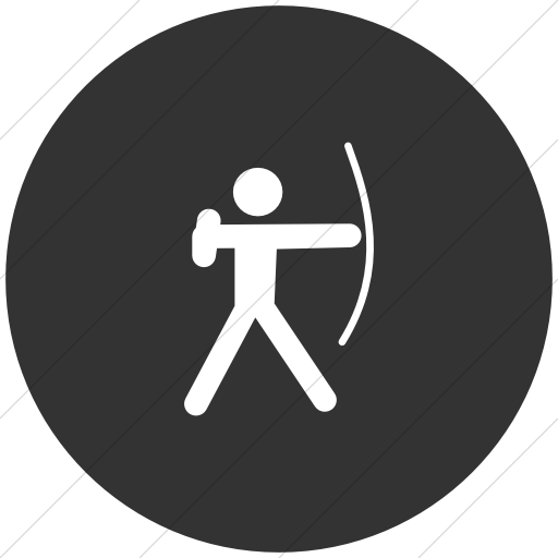 Flat Circle White On Dark Gray Sports Archery Icon