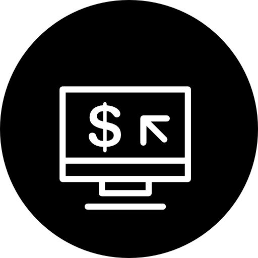 Computer Cash Symbol In A Circle Icons Free Download
