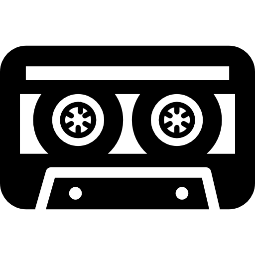 Cassette Tape Variant With White Details Icons Free Download