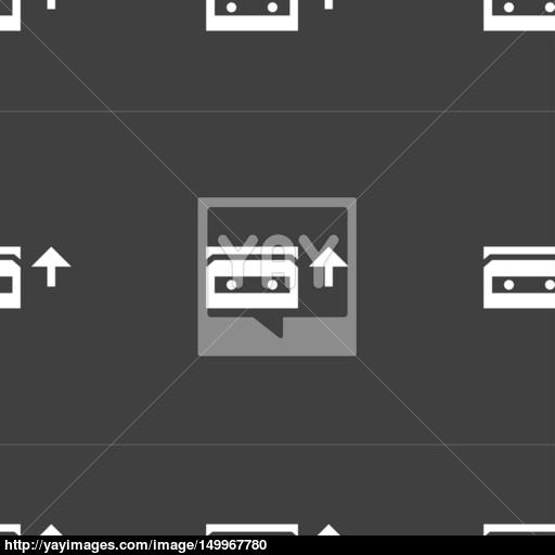 Audio Cassette Icon Sign Seamless Pattern On A Gray Background
