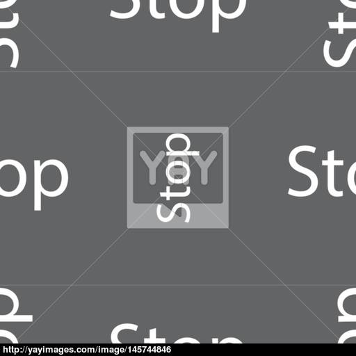Traffic Stop Sign Icon Caution Symbol Seamless Pattern On A Gray