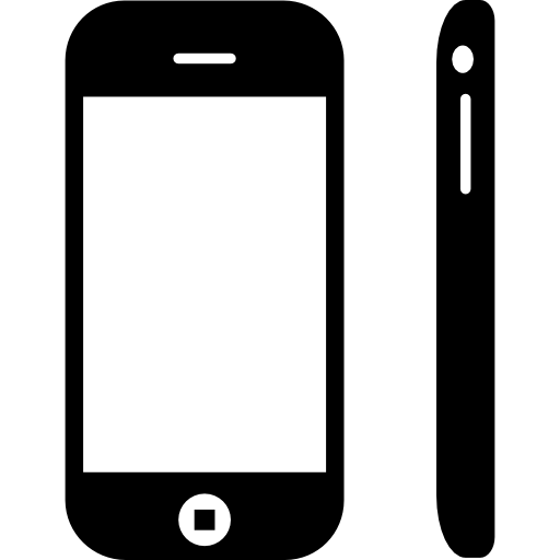 Phone Of Rounded Shape From Side And Front View Icons Free Download