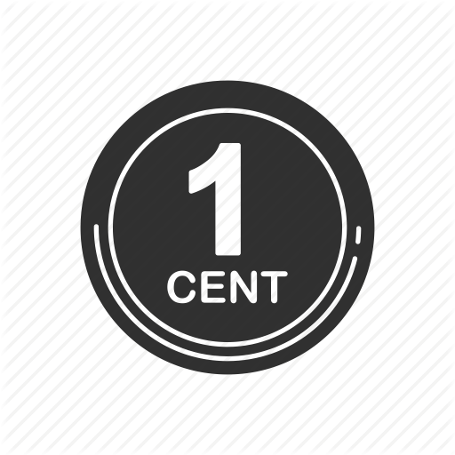 Coin, Currency, Money, One Cent Icon