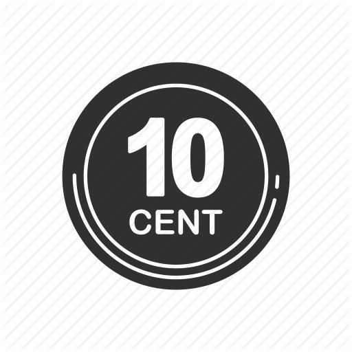 Coin, Currency, Money, Ten Cents Icon