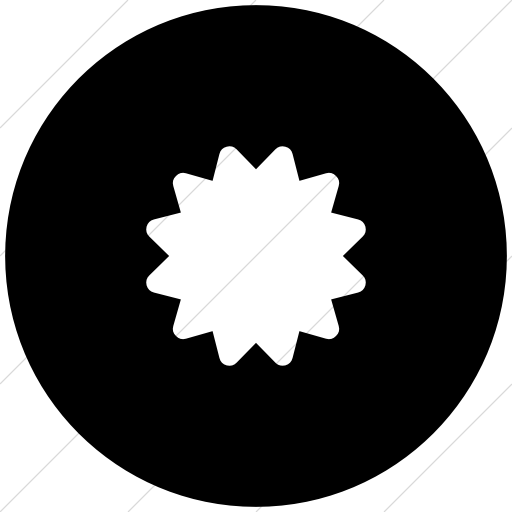 Flat Circle White On Black Bootstrap Font Awesome