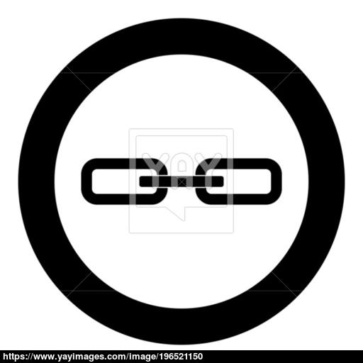 Chain Link Icon Black Color In Circle Vector