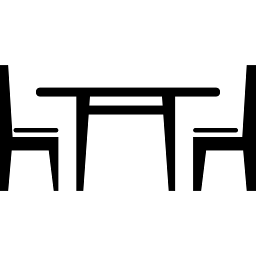 Dining Room Furniture Of A Table With Chairs Icons Free Download