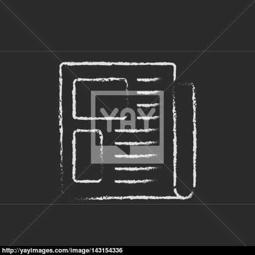 Newspaper Icon Drawn In Chalk Vector