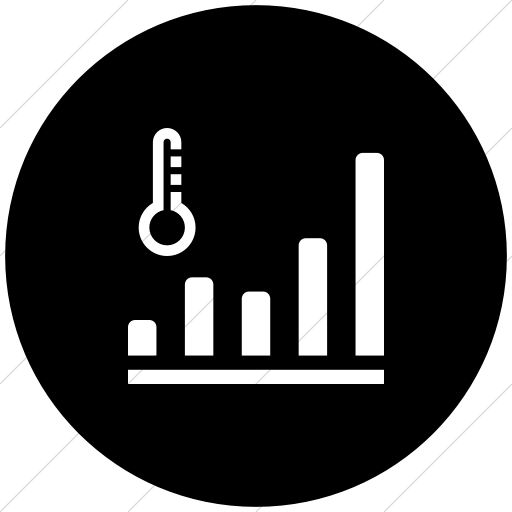 Flat Circle White On Black Iconathon Climate Change Icon