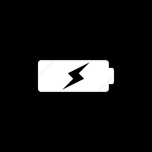 Flat Square White On Black Raphael Battery Charging Icon