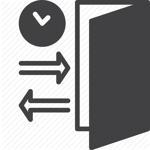 Check In, Check Out, Door, Hotel, Time Icon