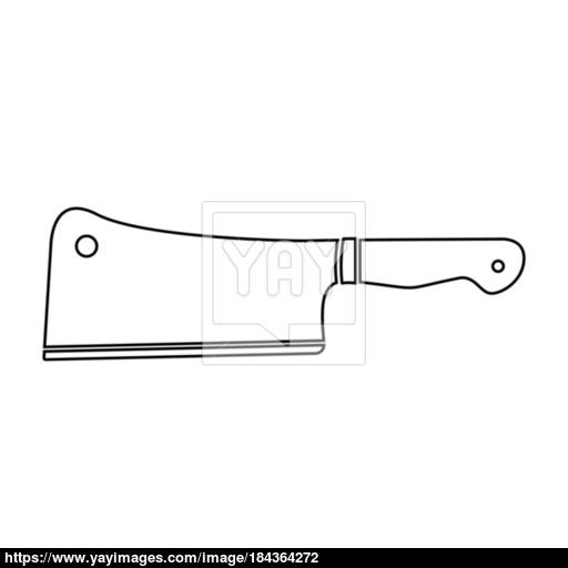 Meat Knife The Black Color Icon Vector