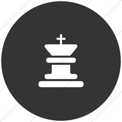 Flat Circle White On Dark Gray Classica King Chess