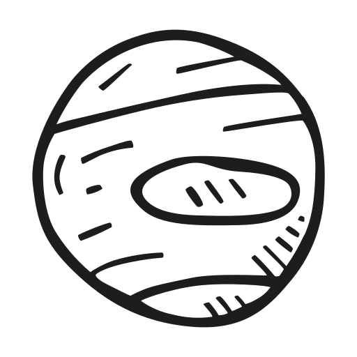 Neptune Icon Free Of Space Hand Drawn Black Sticker