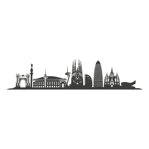 Barcelona Skyline Silhouette