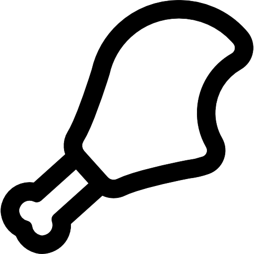 Chicken Leg Outline With A Bite Icons Free Download