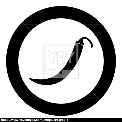 Pepper The Black Color Icon In Circle Or Round Vector