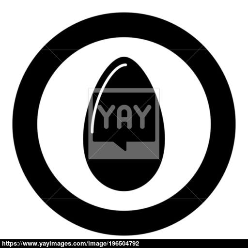 Egg The Black Color Icon In Circle Or Round Vector
