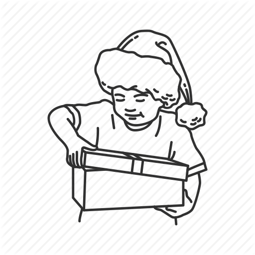 Boy, Christmas, Christmas Hat, Gift, Happy, Present, Santa Claus Icon