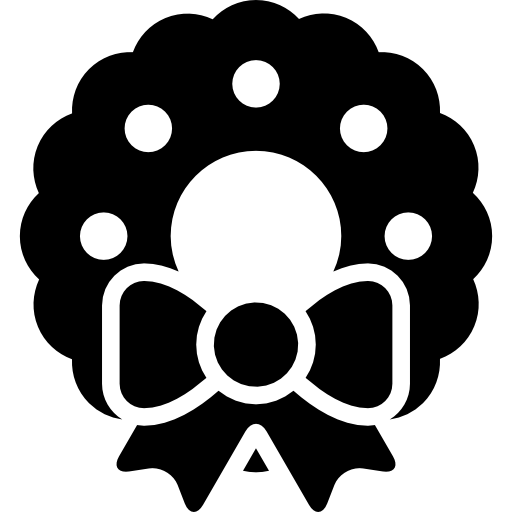 Christmas Wreath With A Bow Icons Free Download