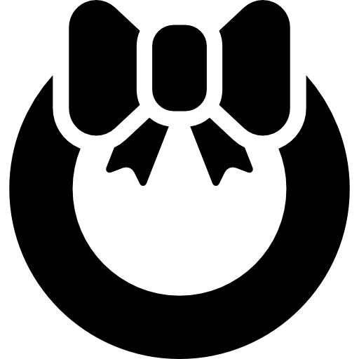 Christmas Wreath With A Ribbon Icons Free Download