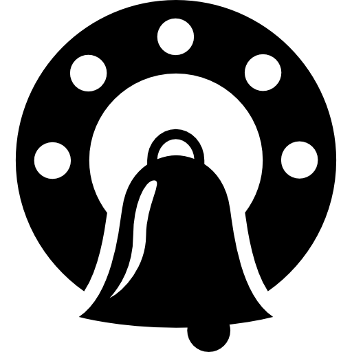 Christmas Wreath With Bell Icons Free Download