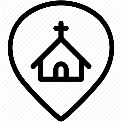Church, Gps, Map, Maps, Navigation, Pin, Style, Three Icon