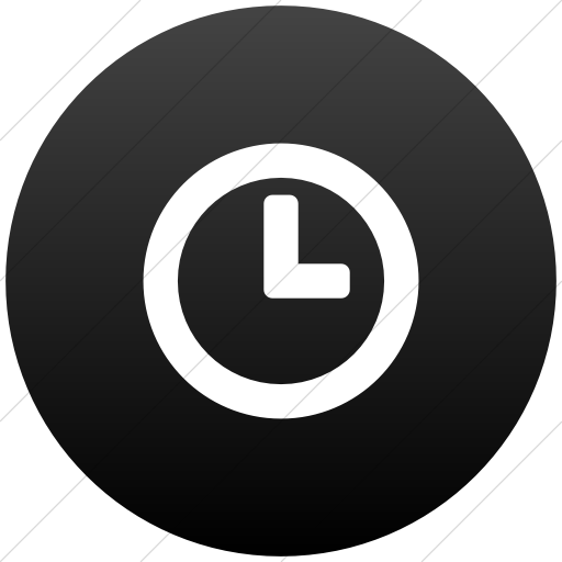 Flat Circle White On Black Gradient Broccolidry Time Icon