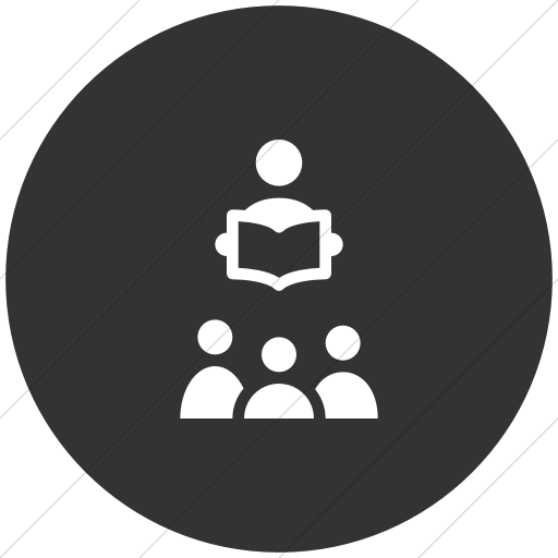 Flat Circle White On Dark Gray Iconathon Story Time Icon