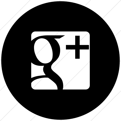 Flat Circle White On Black Raphael Google Plus Icon