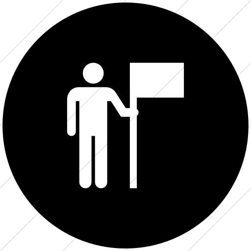 Flat Circle White On Black Iconathon Citizen Icon