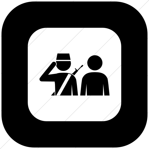 Flat Rounded Square White On Black Ocha Humanitarians