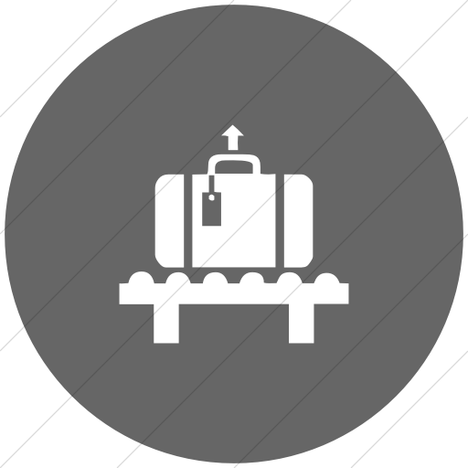 Flat Circle White On Gray Classica Baggage Claim Icon