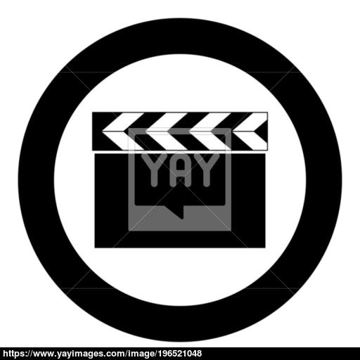 Cinema Clapper Icon Black Color In Circle Vector