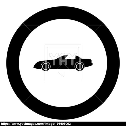 Car Black Icon In Circle Vector Illustration Isolated Vector