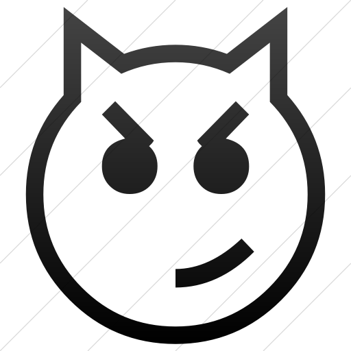 Simple Black Gradient Classic Emoticons Cat Face