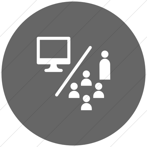 Flat Circle White On Gray Iconathon Flipped Classroom Icon